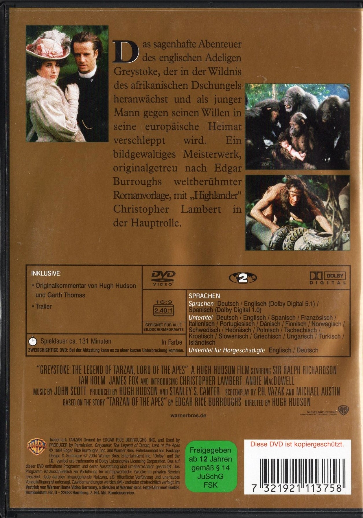 Greystoke: The Legend of Tarzan, Lord of the Apes (1984) DVD KÄYTETTY