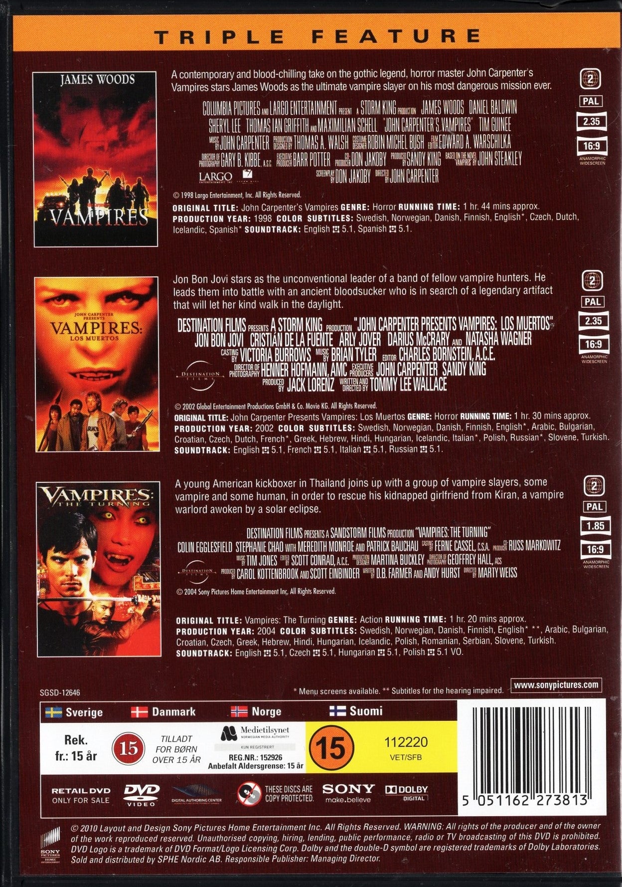 John Carpenter’s Vampires Trilogy (1998-2004) DVD KÄYTETTY