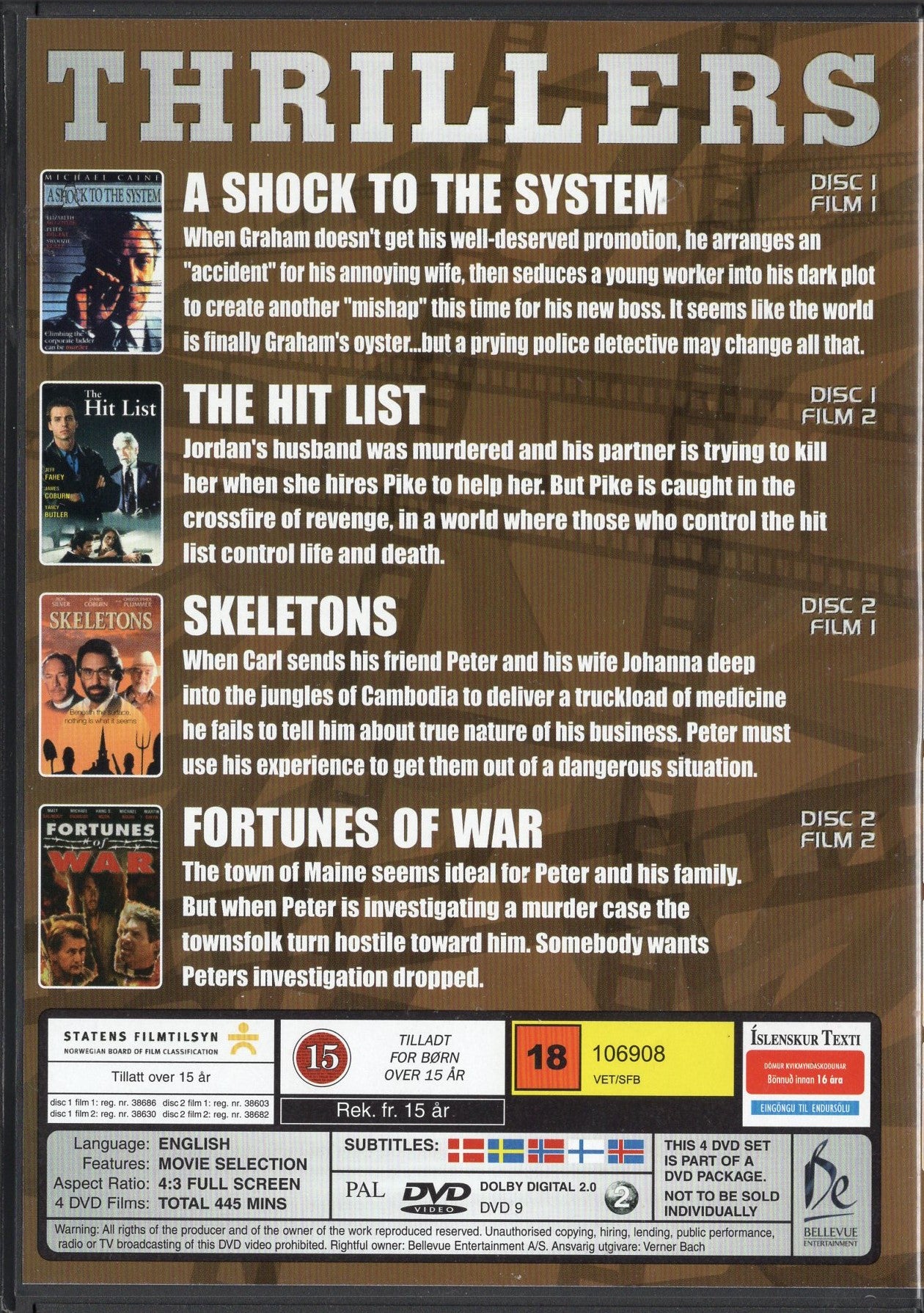 Thrillers – 4 elokuvan kokoelma DVD KÄYTETTY