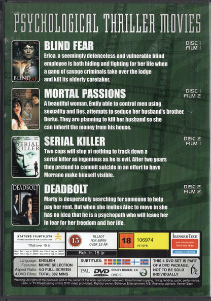 Psychological Thriller Movies – 4 elokuvan kokoelma DVD KÄYTETTY