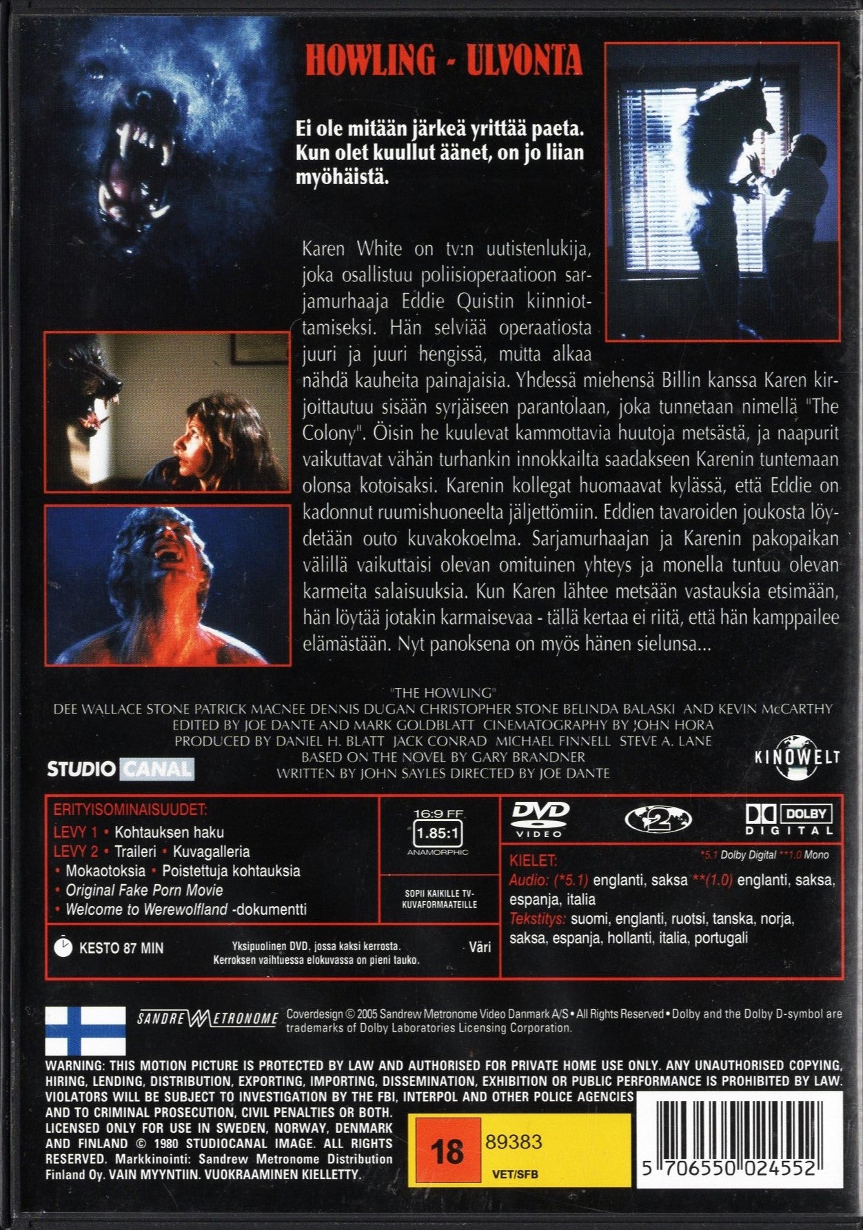 Howling – Ulvonta (1981) – Tupla-DVD KÄYTETTY