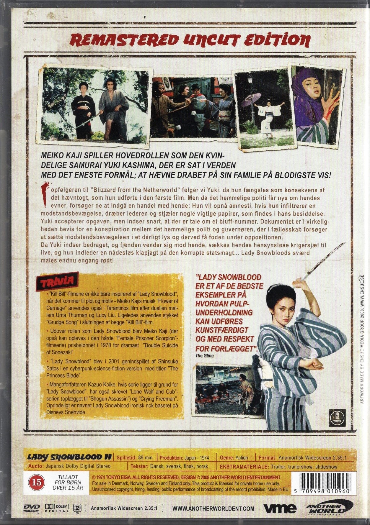 Lady Snowblood II (1974) DVD KÄYTETTY