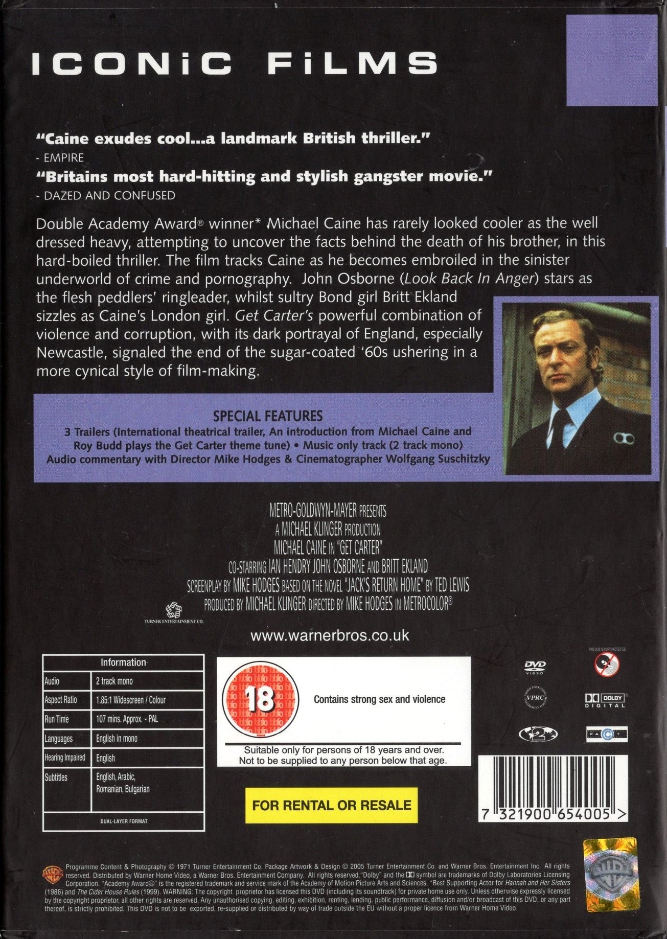 Get Carter (1971) DVD KÄYTETTY