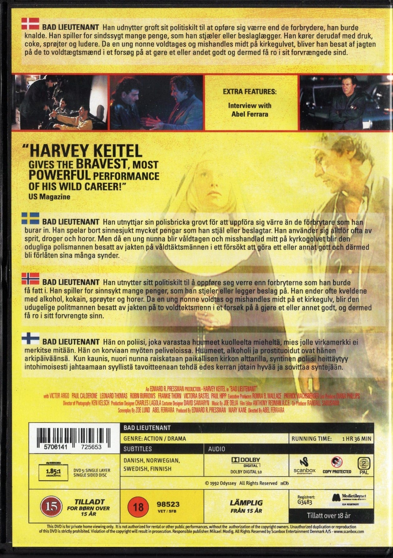 Bad Lieutenant - Paha poliisi (1992) DVD KÄYTETTY