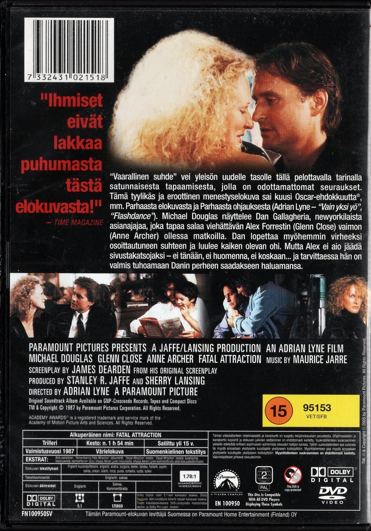 Fatal Attraction - Vaarallinen suhde (1987) DVD KÄYTETTY