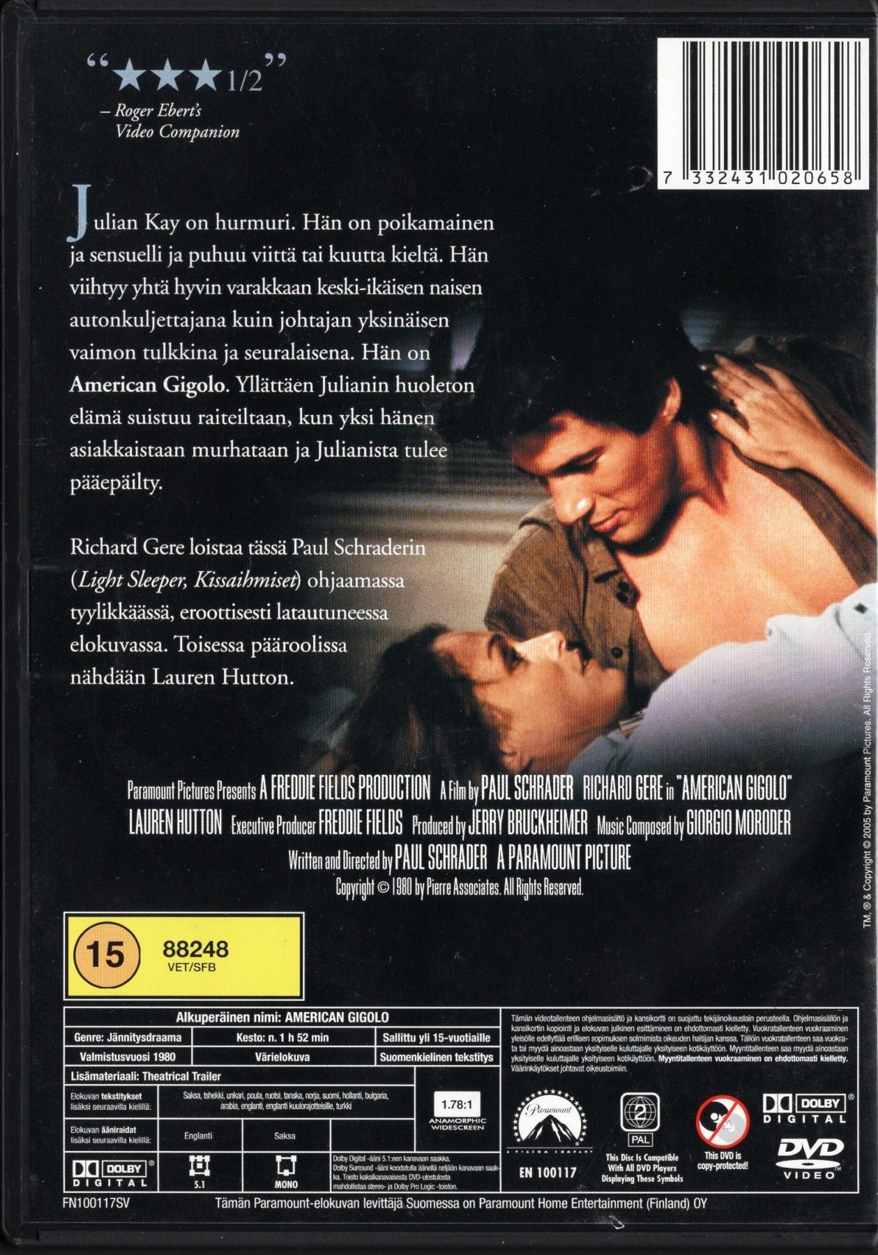 American Gigolo (1980) DVD KÄYTETTY