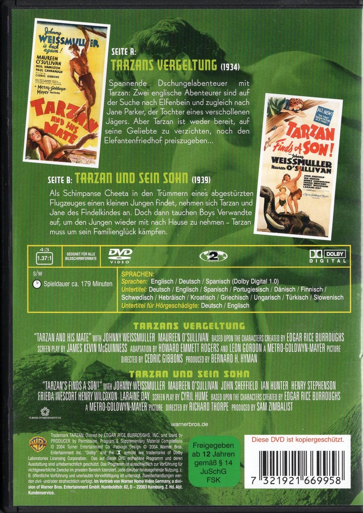Tarzan ja valkoinen nainen & Tarzanin poika (1934/39) DVD KÄYTETTY