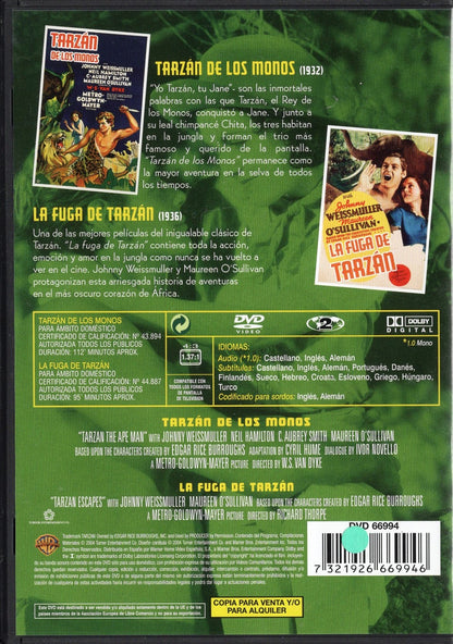Tarzan - viidakon valtias & Tarzanin pako (1932/36) DVD KÄYTETTY