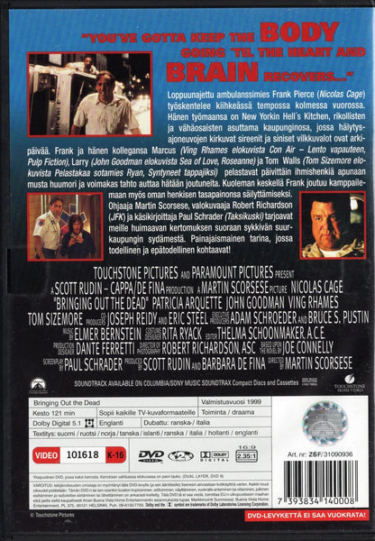 Bringing Out the Dead (1999) DVD KÄYTETTY