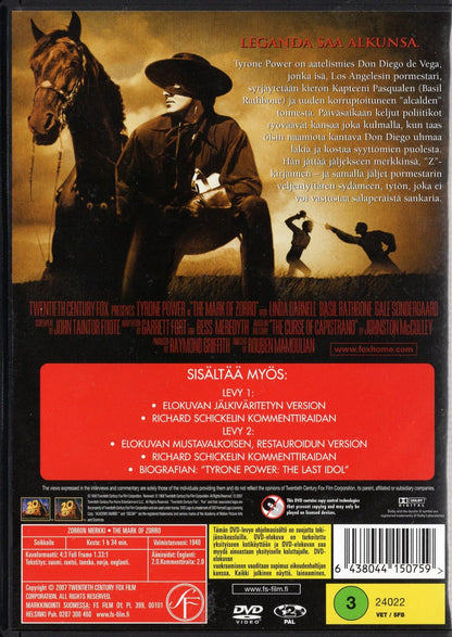 Mark of Zorro - Zorron merkki (1940) DVD KÄYTETTY