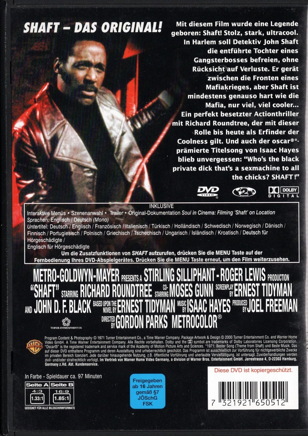 Shaft (1971) DVD KÄYTETTY
