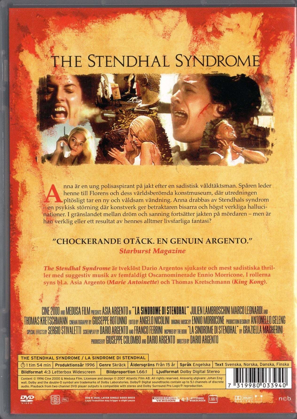 Stendhal Syndrome (1996) DVD KÄYTETTY