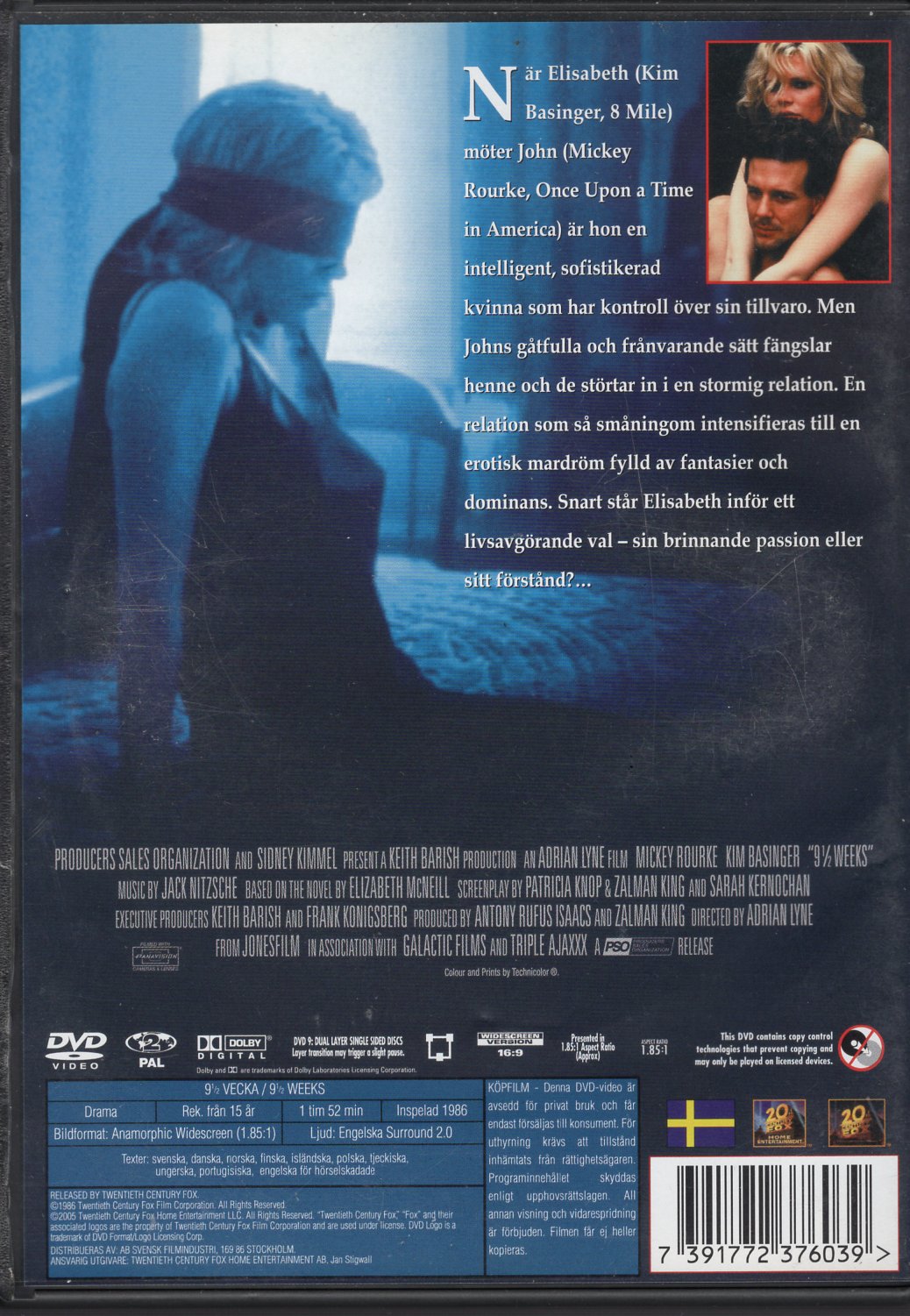 9½ Weeks - 9½ viikkoa (1986) DVD KÄYTETTY