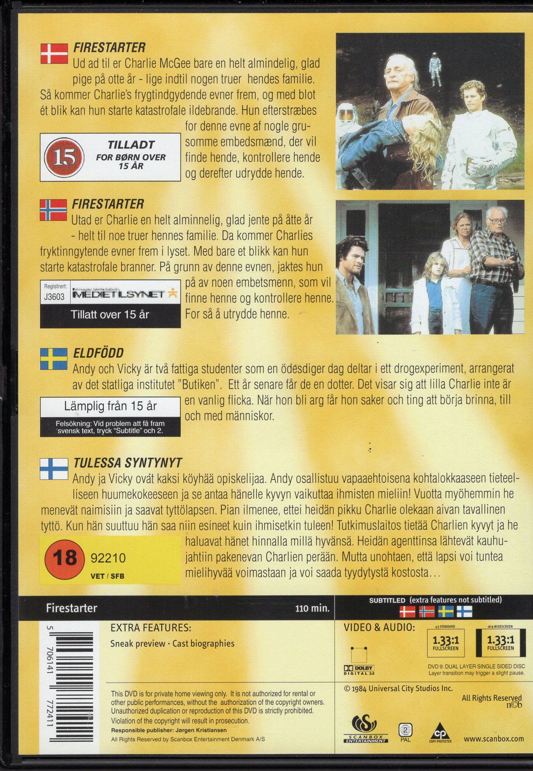 Firestarter - Tulessa syntynyt (1984) DVD KÄYTETTY