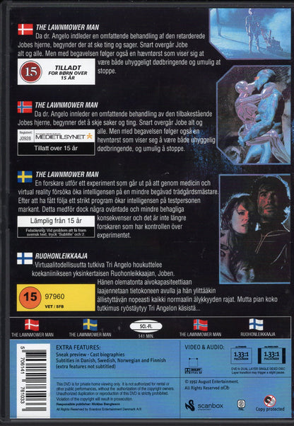 Lawnmower Man - Ruohonleikkaaja (USA 1992) DVD KÄYTETTY