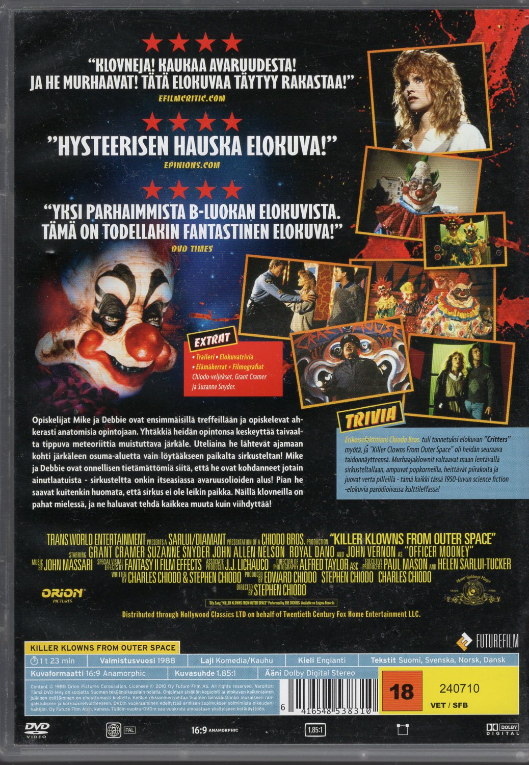 Killer Klowns from Outer Space (1988) DVD KÄYTETTY