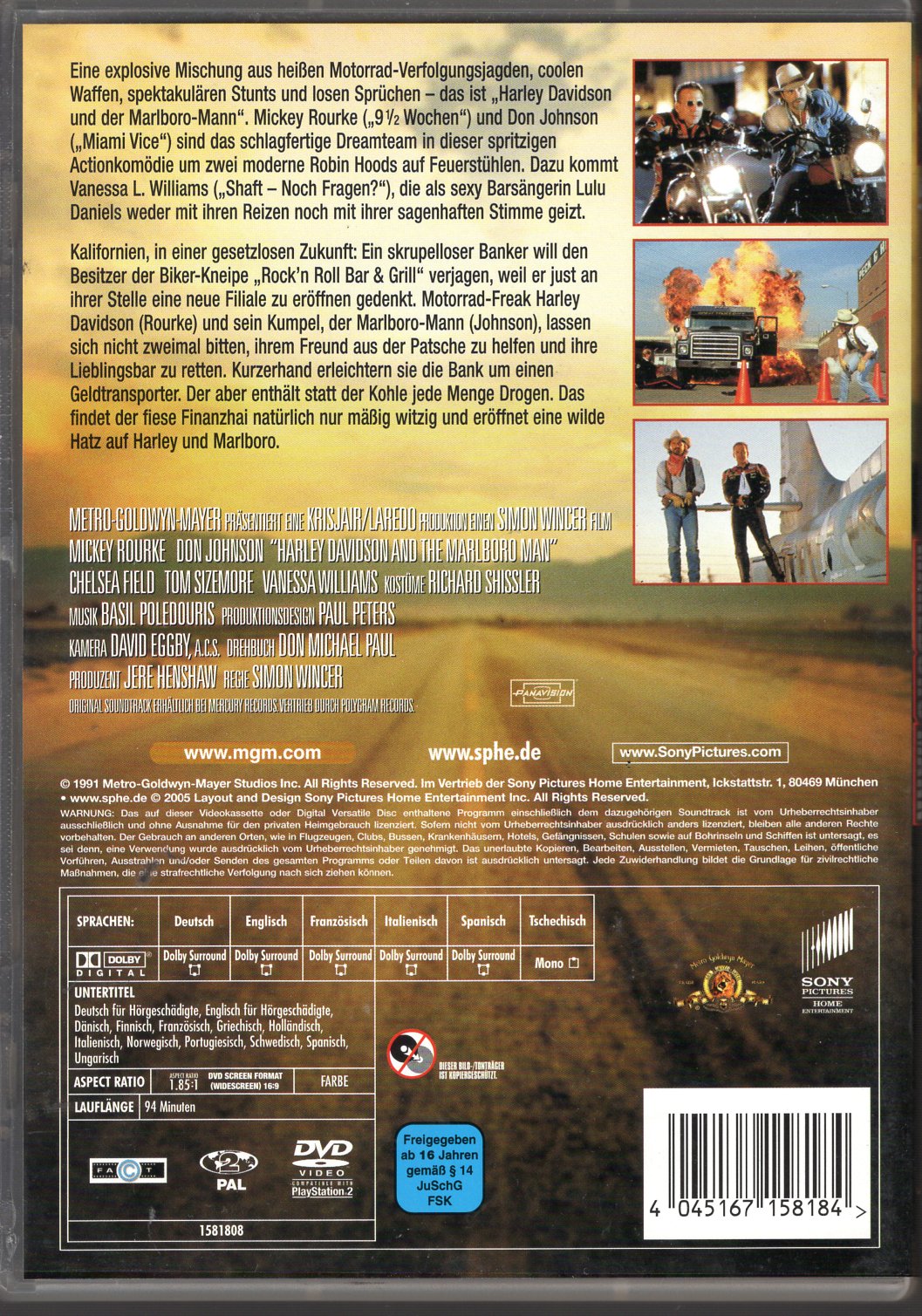 Harley Davidson ja Marlboro-mies (USA 1991) DVD KÄYTETTY