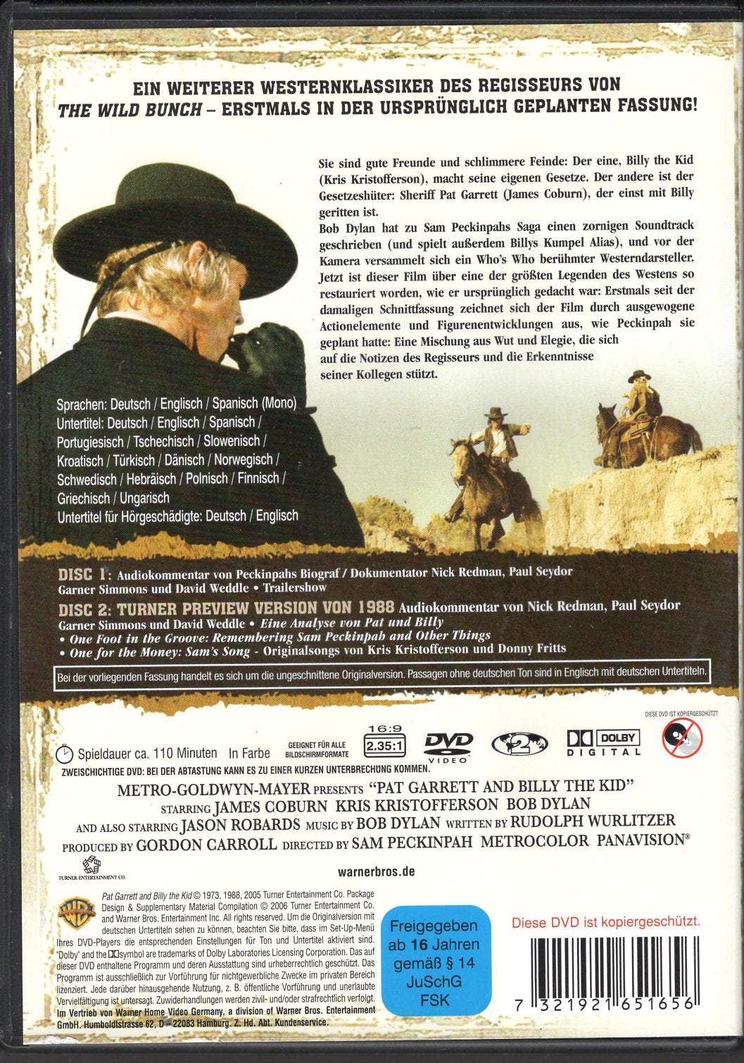 Pat Garret and Billy the Kid (USA 1973) DVD KÄYTETTY