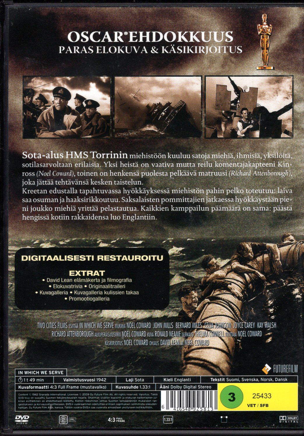 In Which We Serve - Meri on kohtalomme (1942) DVD KÄYTETTY