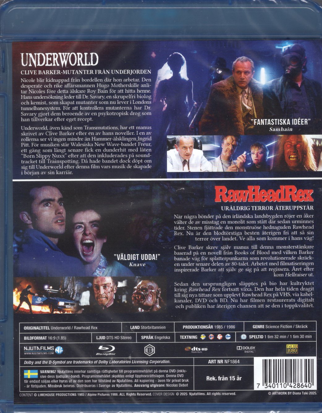 Underworld / Rawhead Rex (1985/1986) BD