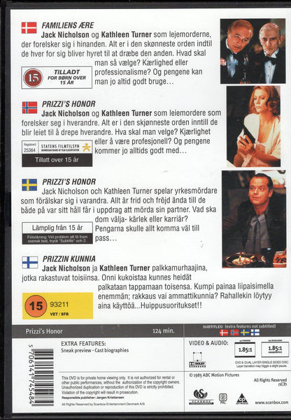 Prizzi's Honor - Prizzin kunnia (1985) DVD KÄYTETTY