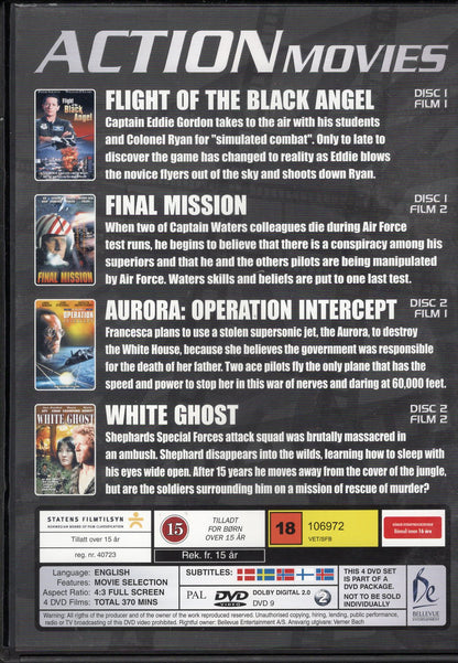 ACTION MOVIES – 4 ELOKUVAA - DVD KÄYTETTY