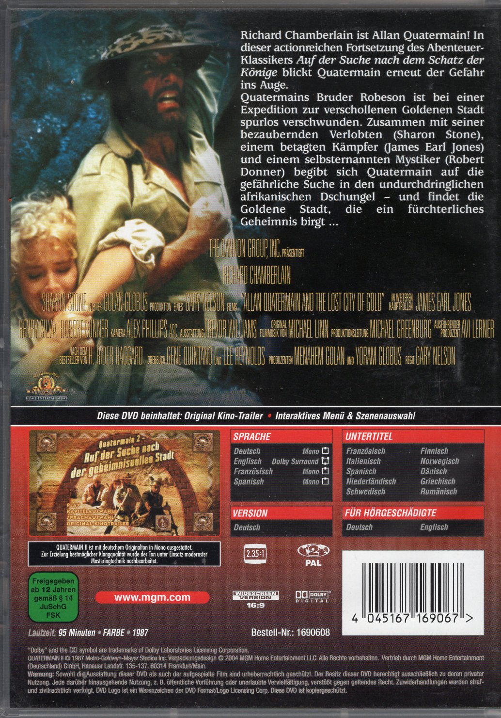 Allan Quatermain and the Lost City of Gold / Kadonnut kultainen kaupunki (1987) DVD KÄYTETTY