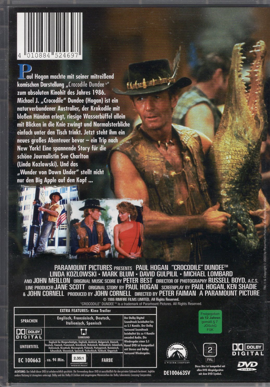 Crocodile Dundee - Krokotiilimies (1986) DVD KÄYTETTY