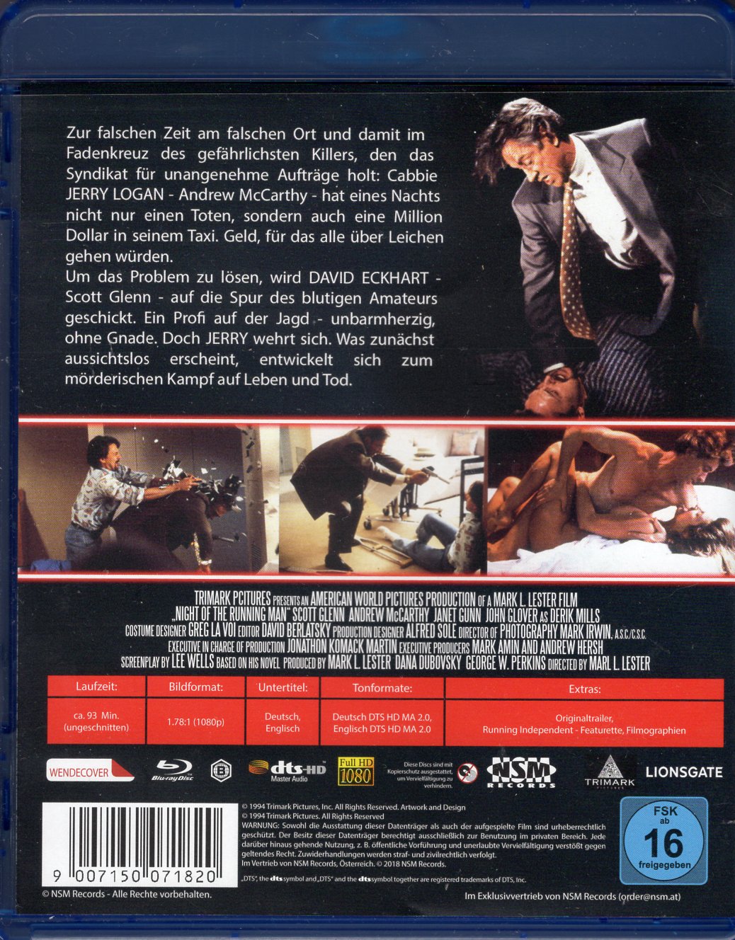 Night of the Running Man (1995) BD KÄYTETTY