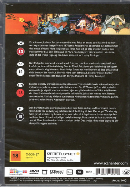 Nine Lives of Fritz the Cat (1974) DVD KOTELO