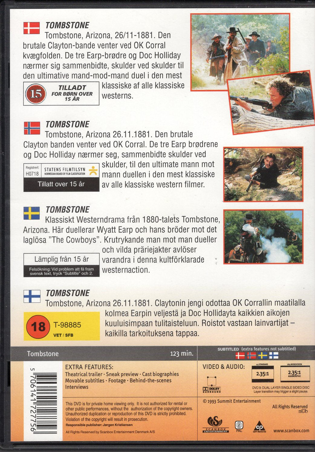 Tombstone (1993) DVD KÄYTETTY