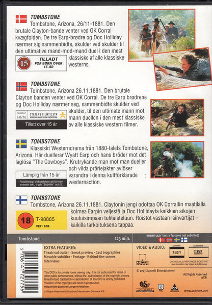 Tombstone (1993) DVD KÄYTETTY