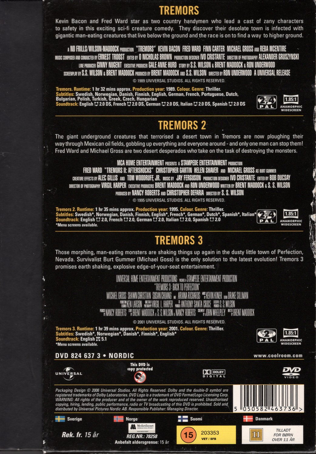 Tremors 1-3 (1990-2001) DVD KÄYTETTY