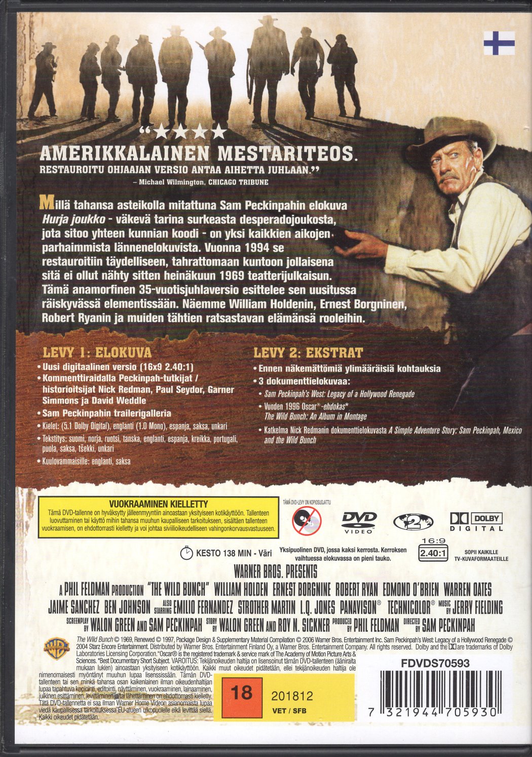 Wild Bunch – Hurja joukko (USA 1969) DVD KÄYTETTY
