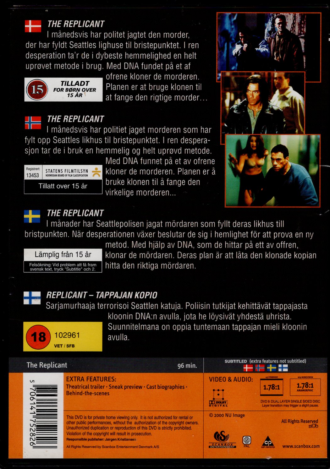 Replicant - Tappajan kopio (2001) DVD KÄYTETTY