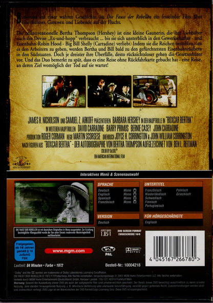 Boxcar Bertha - Vapauden verinen laulu (1972) DVD KÄYTETTY