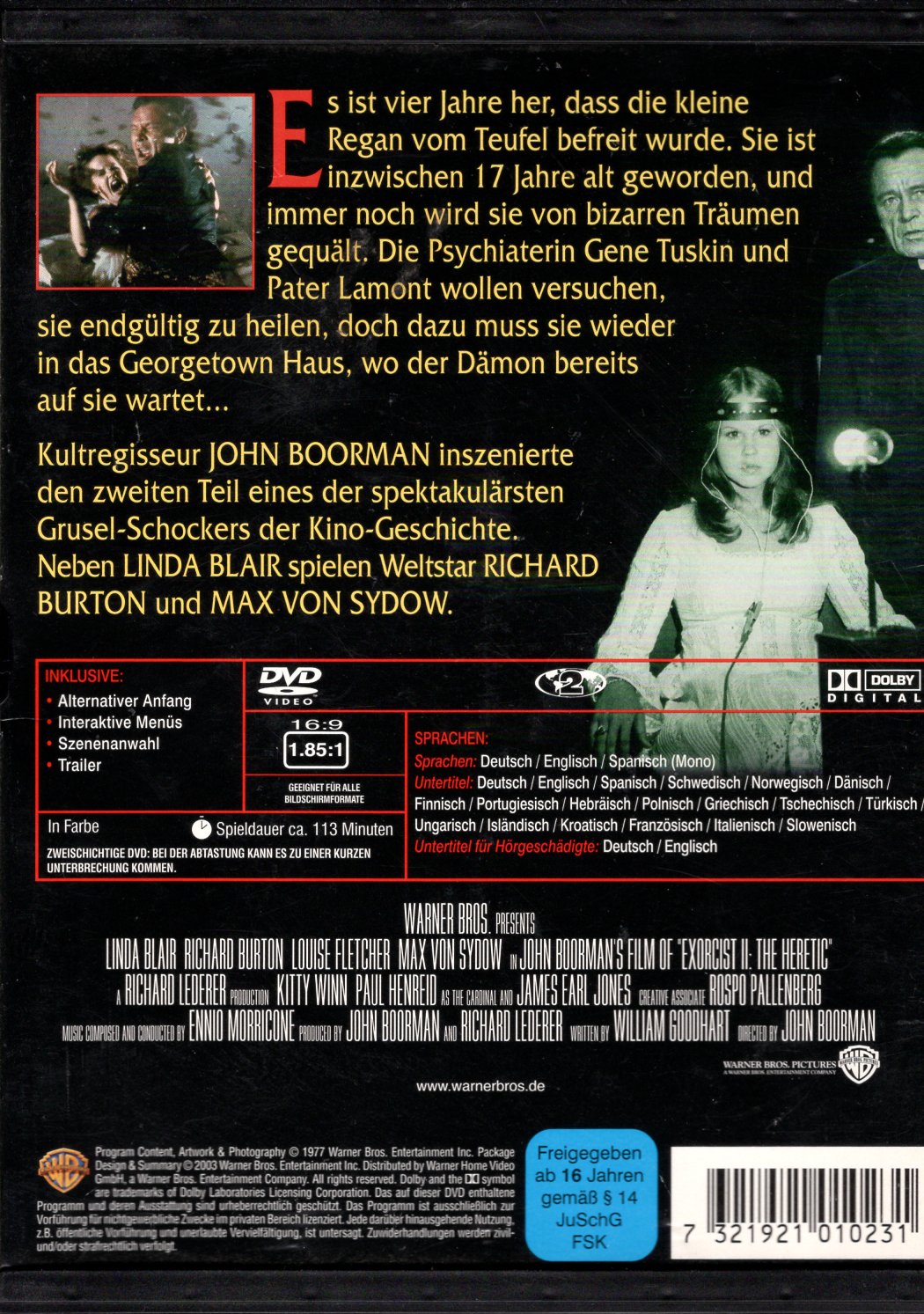 Exorcist II: The Heretic - Manaaja II - Luopio (1977) DVD KÄYTETTY