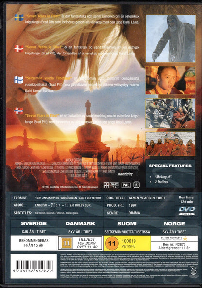 Seven Years in Tibet - Seitsemän vuotta Tiibetissä (1997) DVD KÄYTETTY