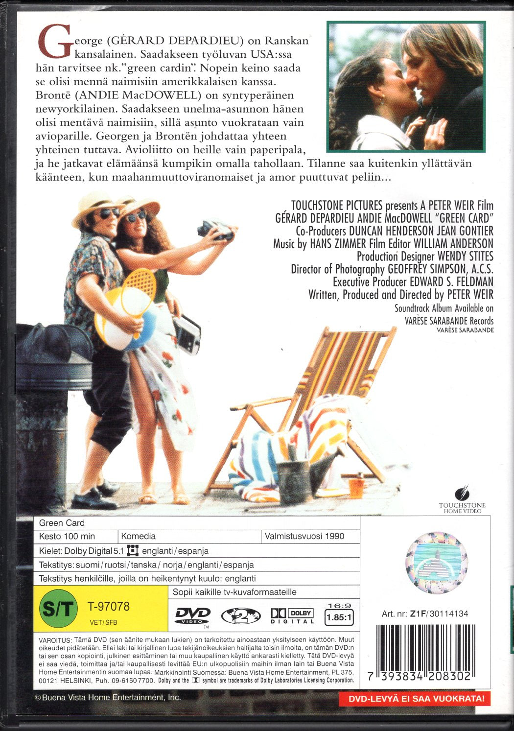 Green Card (1990) DVD KÄYTETTY