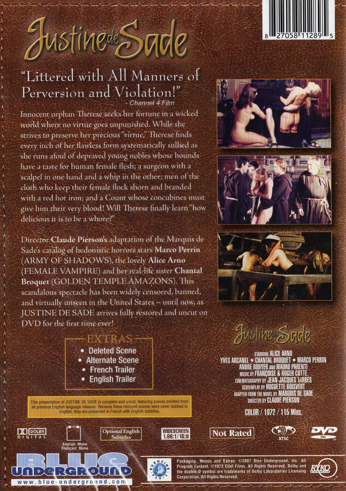 Justine De Sade (Ranska 1972) DVD
