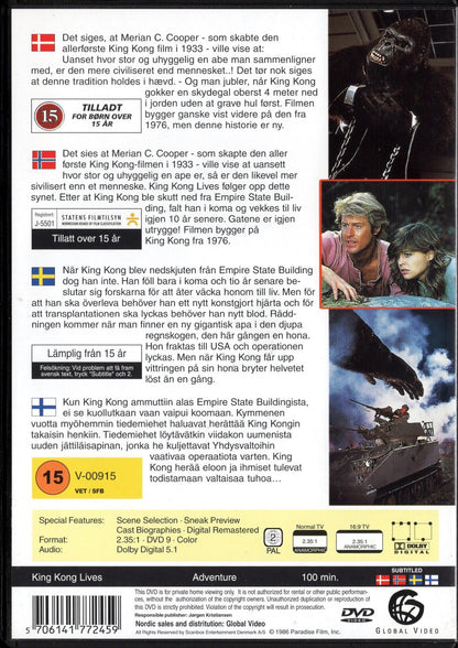 King Kong Lives (USA 1986) DVD KÄYTETTY