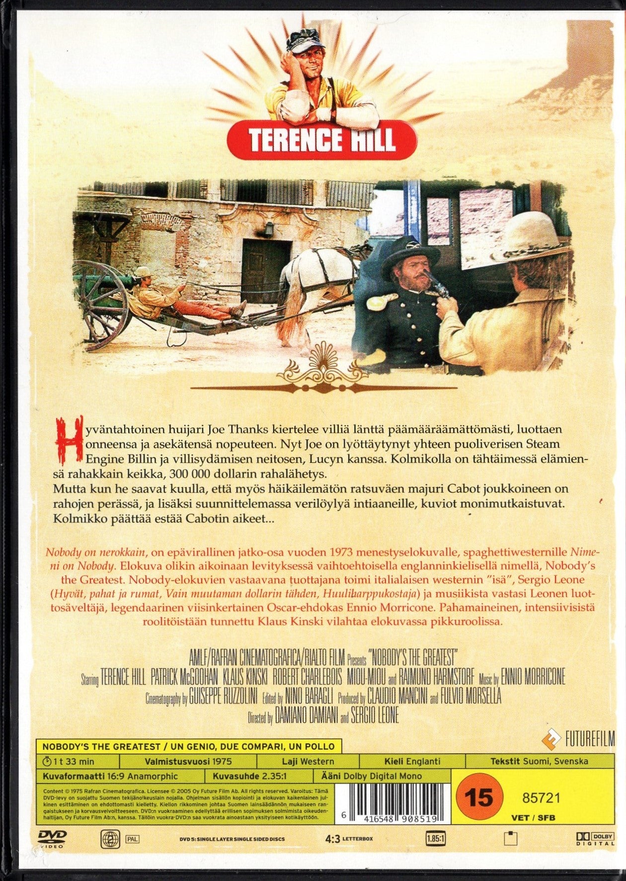 Nobody’s the Greatest – Nobody on nerokkain (1975) DVD KÄYTETTY