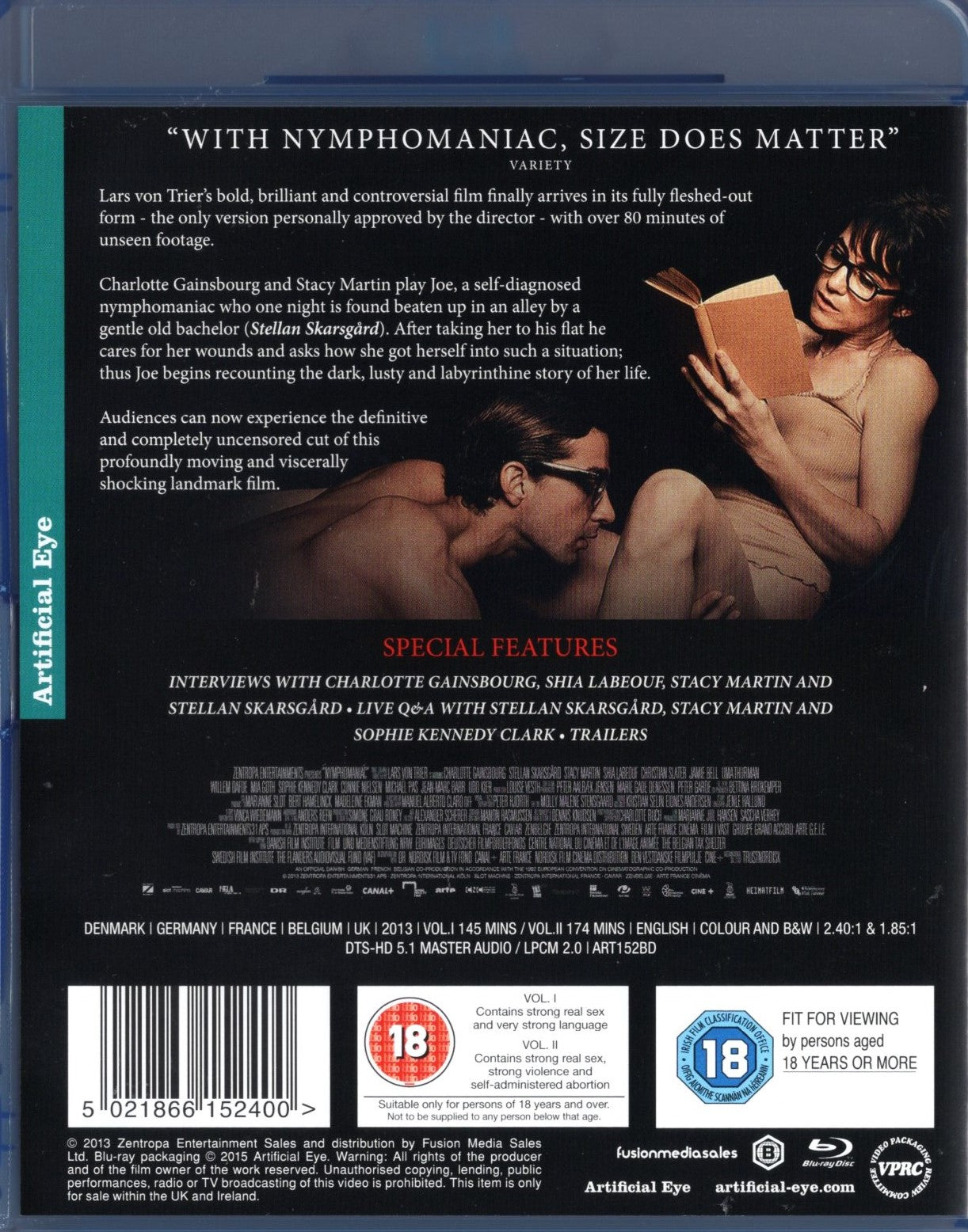 Nymphomaniac I & II – leikkaamaton ohjaajan versio (2013) BD