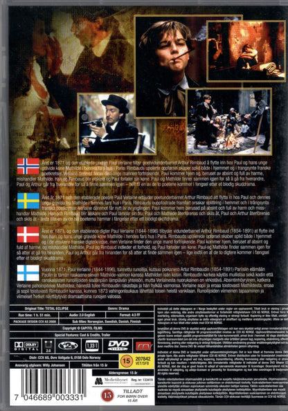 Total Eclipse (Iso-Britannia/Ranska/Belgia 1995) DVD KÄYTETTY